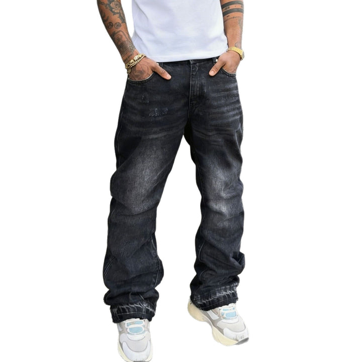 Herren Lässige Denim-Jeans mit Destroyed-Details Echoarchiv