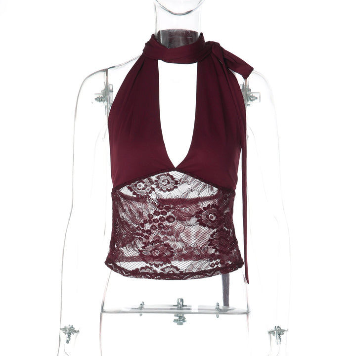 Damen Elegantes Spitzenoberteil mit Halterneck Echo Archiv