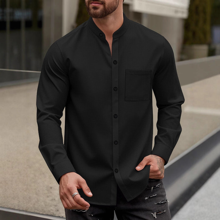 Herren Elegantes Hemd mit Stehkragen Echoarchiv