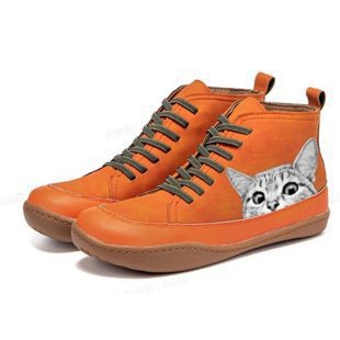 Damen High-Top Sneakers mit künstlerischem Katzenmotiv und bequemer Sohle Echo Archiv