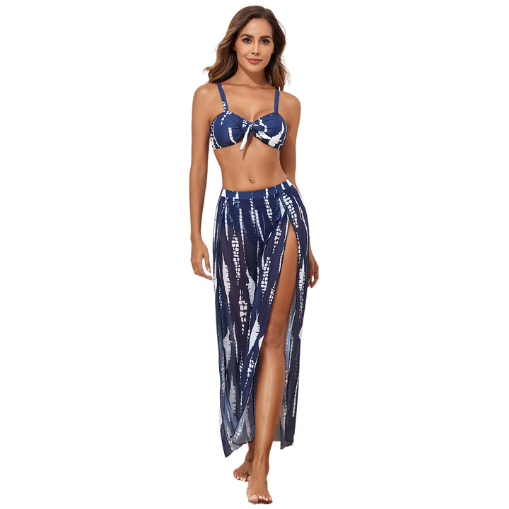 Damen Bikini-Set mit floralem Zufallsmuster und passendem Wickelrock Echo Archiv