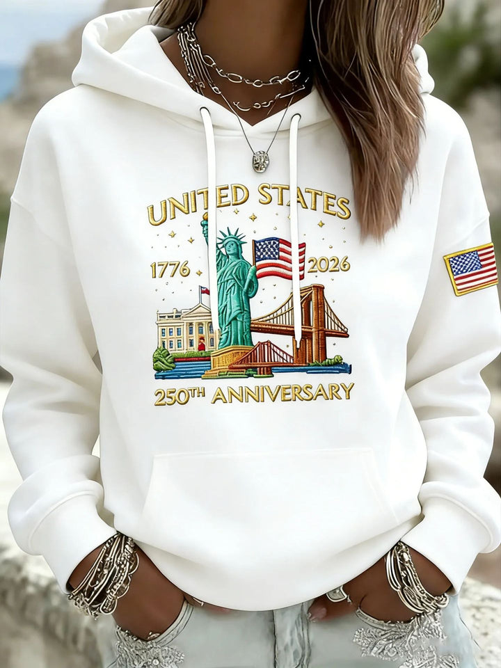 Damen Kreativer Kapuzenpullover mit einzigartigem Statuesque-Motiv Echoarchiv