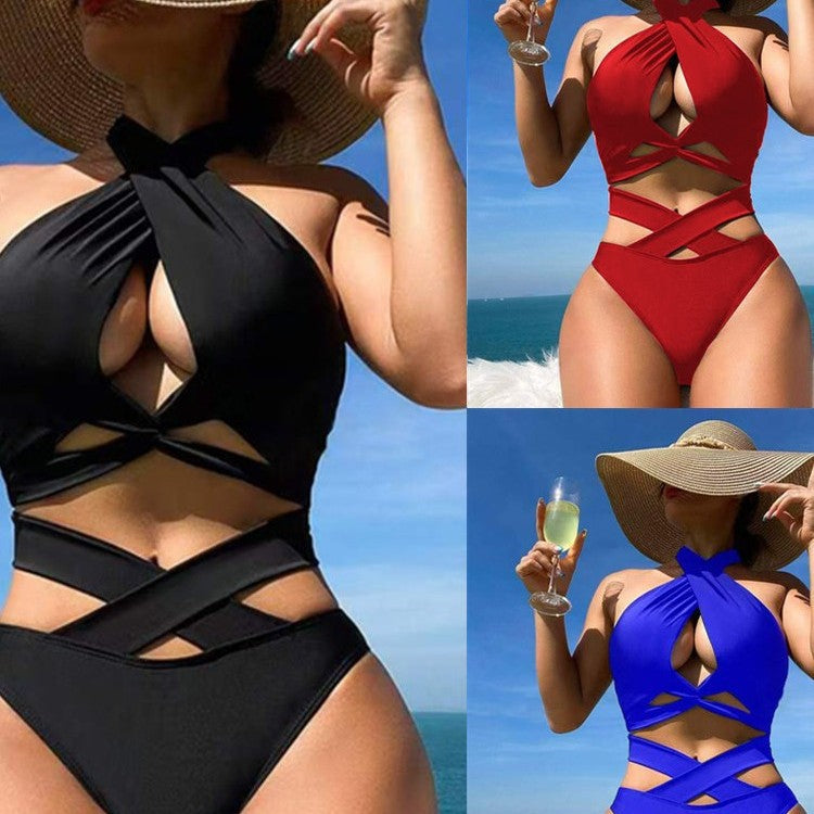 Damen Hochgeschnittener Einteiler mit raffinierten Cut-Outs Echo Archiv