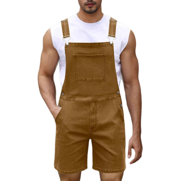 Herren Denim-Latzshorts mit modernen Taschen und verstellbaren Trägern Echo Archiv