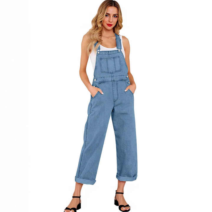 Damen lässige Denim-Latzhose mit praktischen Taschen und weiten Beinen Echo Archiv