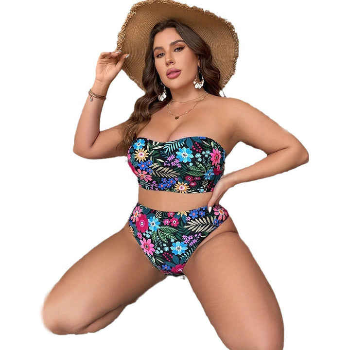 Damen Bandeau-Bikini mit floralem Design und hohem Bundeschnitt Echo Archiv