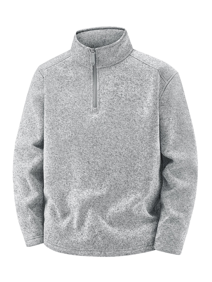 Herren Thermischer Strick-Fleecepullover mit halbem Reißverschluss und Stehkragen Echo Archiv