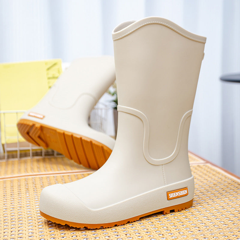 Damen Mittelhohe wasserdichte Gummistiefel mit griffiger Profillaufsohle Echoarhiv
