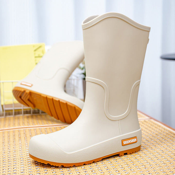 Damen Mittelhohe wasserdichte Gummistiefel mit griffiger Profillaufsohle Echoarhiv