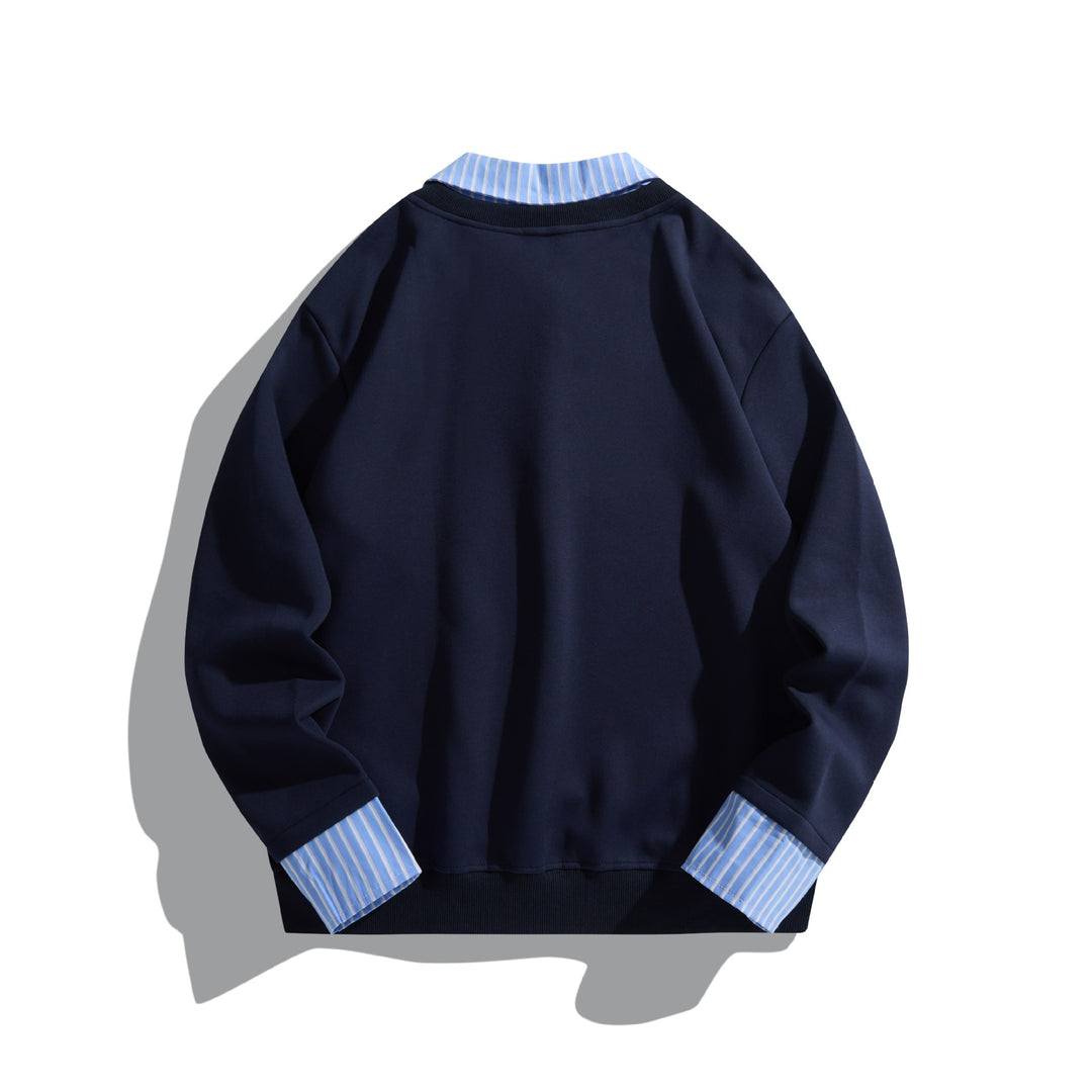 Unisex Oversize-Layering-Pullover mit integriertem Hemdkragen Echoarchiv