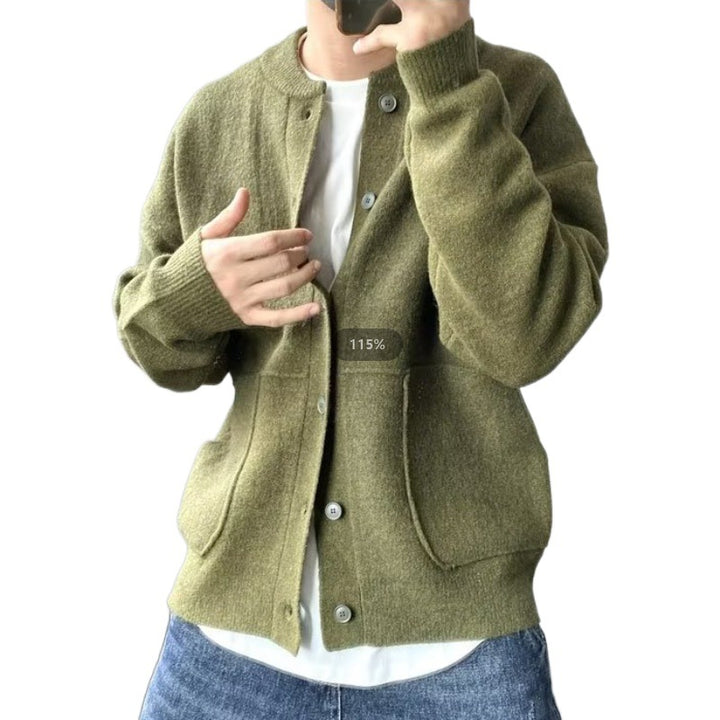 Damen Bequemer Cardigan mit Knopfleiste und Taschen – Veloura