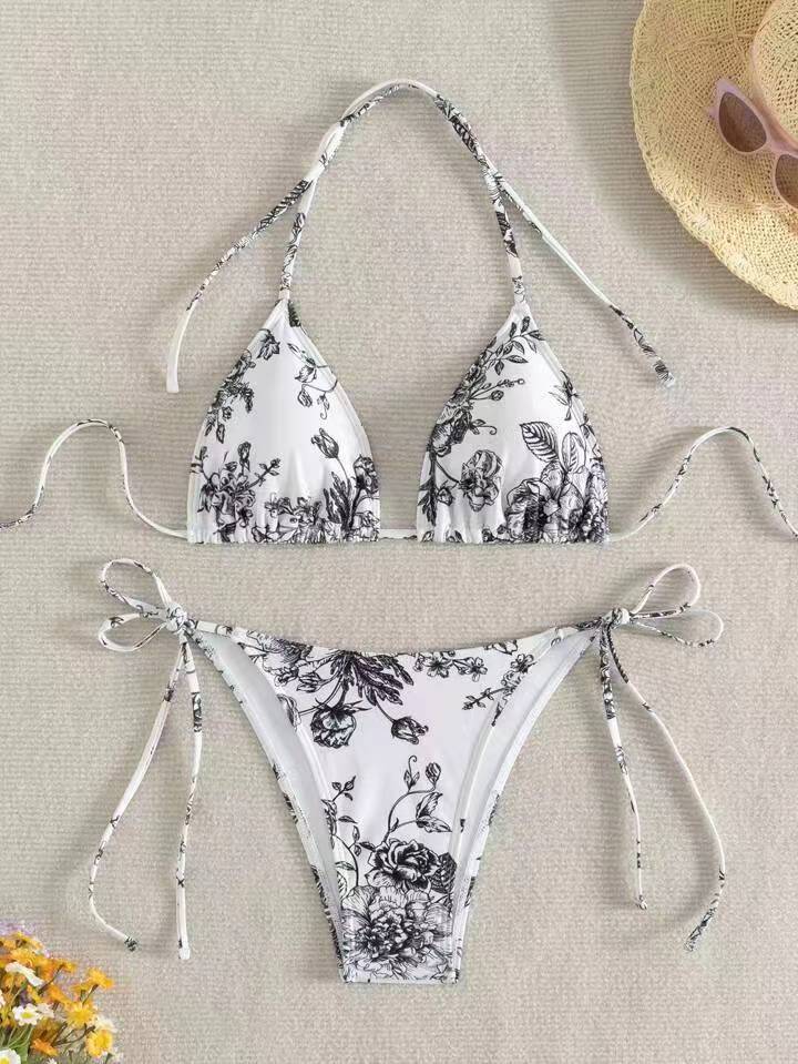 Damen Elegantes Triangel-Bikini-Set mit herausnehmbaren Polstern Echo Archiv