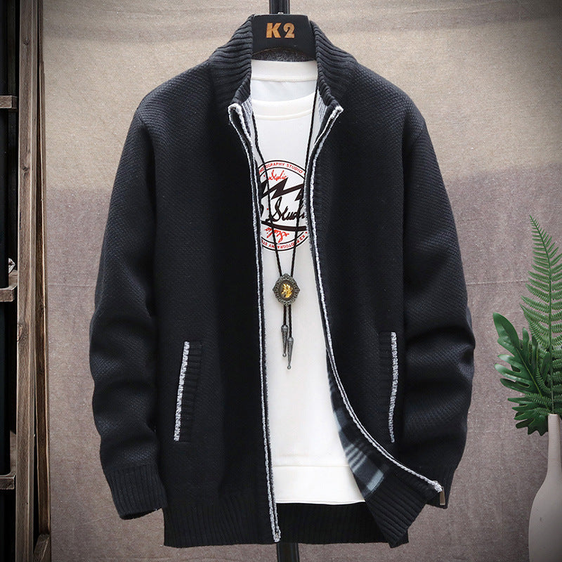 Herren Strickjacke mit Stehkragen und Taschen Echoarchiv