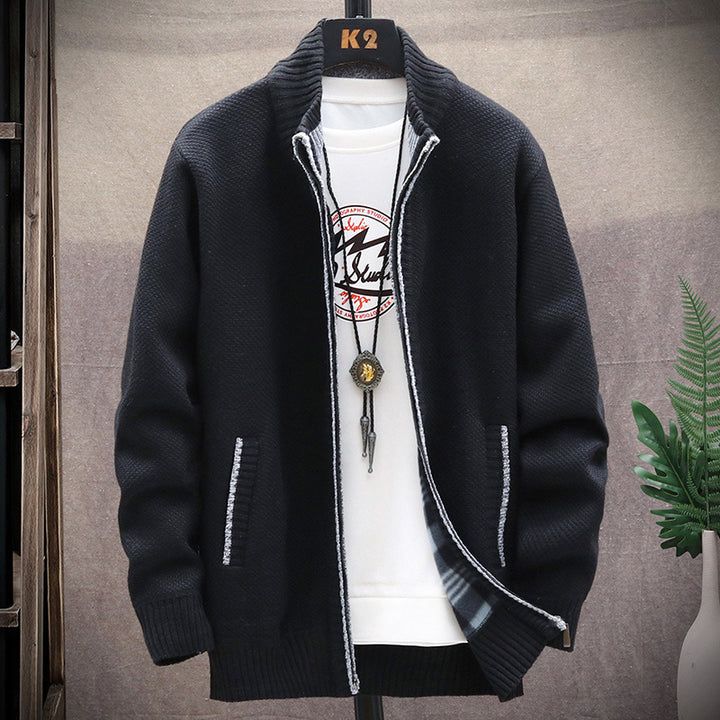 Herren Strickjacke mit Stehkragen und Taschen Echoarchiv