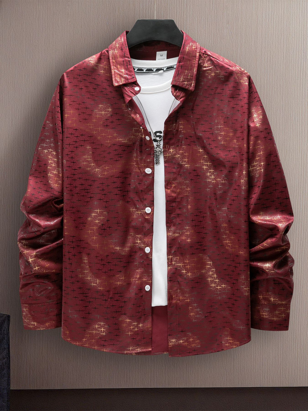 Herren modernes Casual-Hemd mit starkem Muster Echoarchiv
