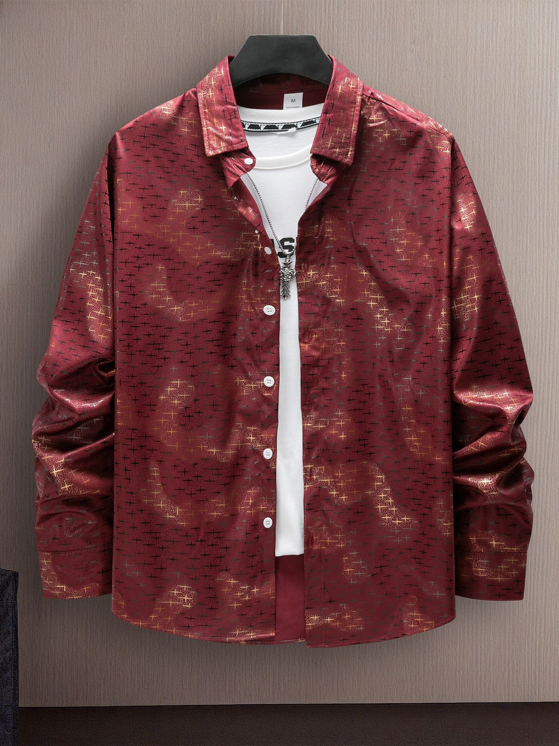 Herren modernes Casual-Hemd mit starkem Muster – Arvello