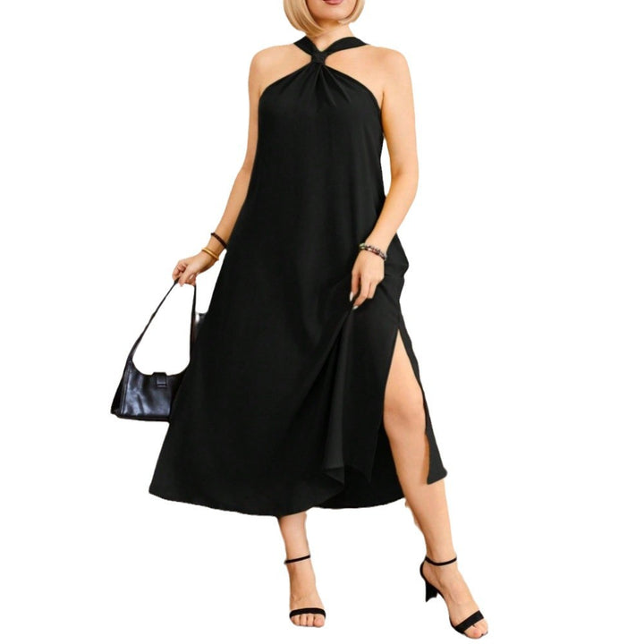 Damen Maxikleid mit elegantem Schlitz und knotenförmigem Halssaum Echo Archiv