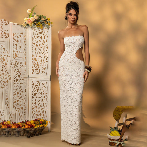 Damen Elegantes Spitzenkleid mit Cut-Out-Details Echo Archiv