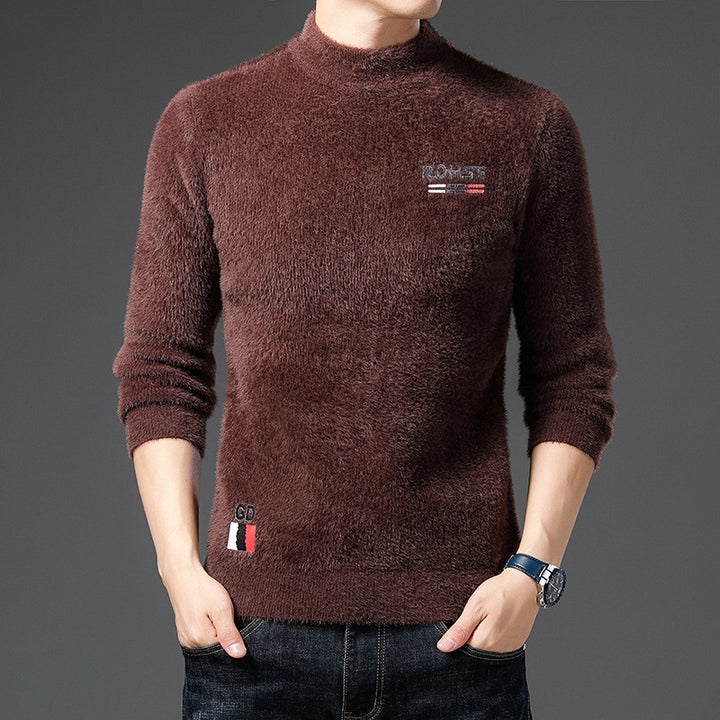 Herren modischer Pullover mit Stehkragen und weichem Material Echoarchiv