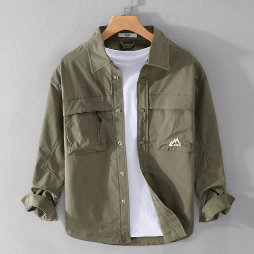 Herren Utility-Overshirt im Field-Stil mit Druckknopf-Leiste und Doppelbrusttaschen Echoarchiv