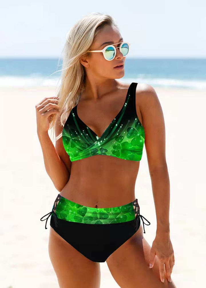 Damen Sportliches Bikini-Set mit verstellbaren Trägern und modischem Farbdesign Echo Archiv