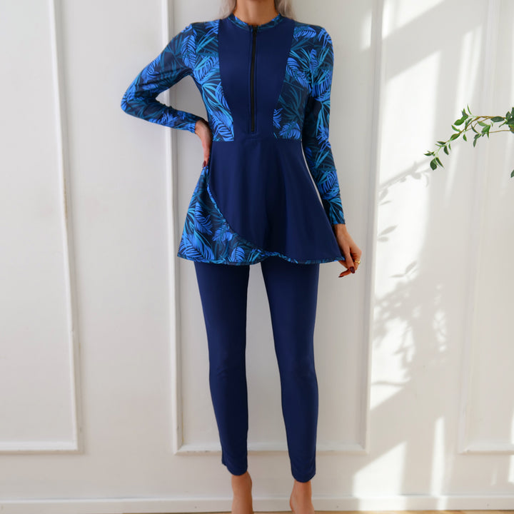 Damen Modischer Badeset mit langer Tunika und Leggings Echo Archiv