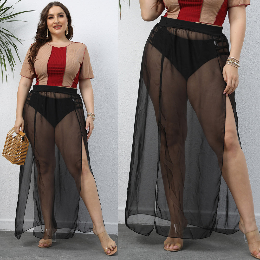 Damen transparenter Maxirock Echo Archiv