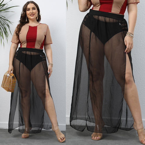 Damen transparenter Maxirock Echo Archiv