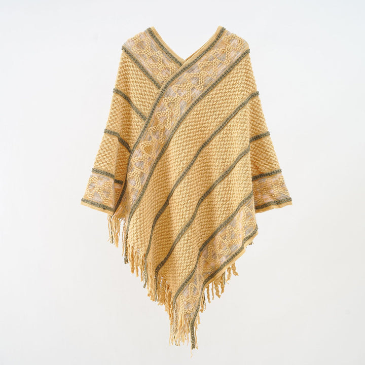 Damen Oversize-Strickumhang mit strukturierter Waffelstrick-Optik und Zopfbordüre Echo Archiv