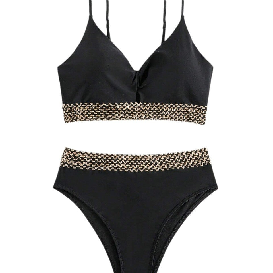 Damen Hochgeschnittener Bikini mit eleganter Kettenverzierung Echo Archiv