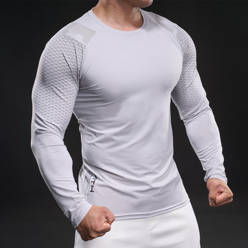 Herren sportliches Langarm-Funktionsshirt mit atmungsaktivem Mesh-Einsatz Echoarchiv