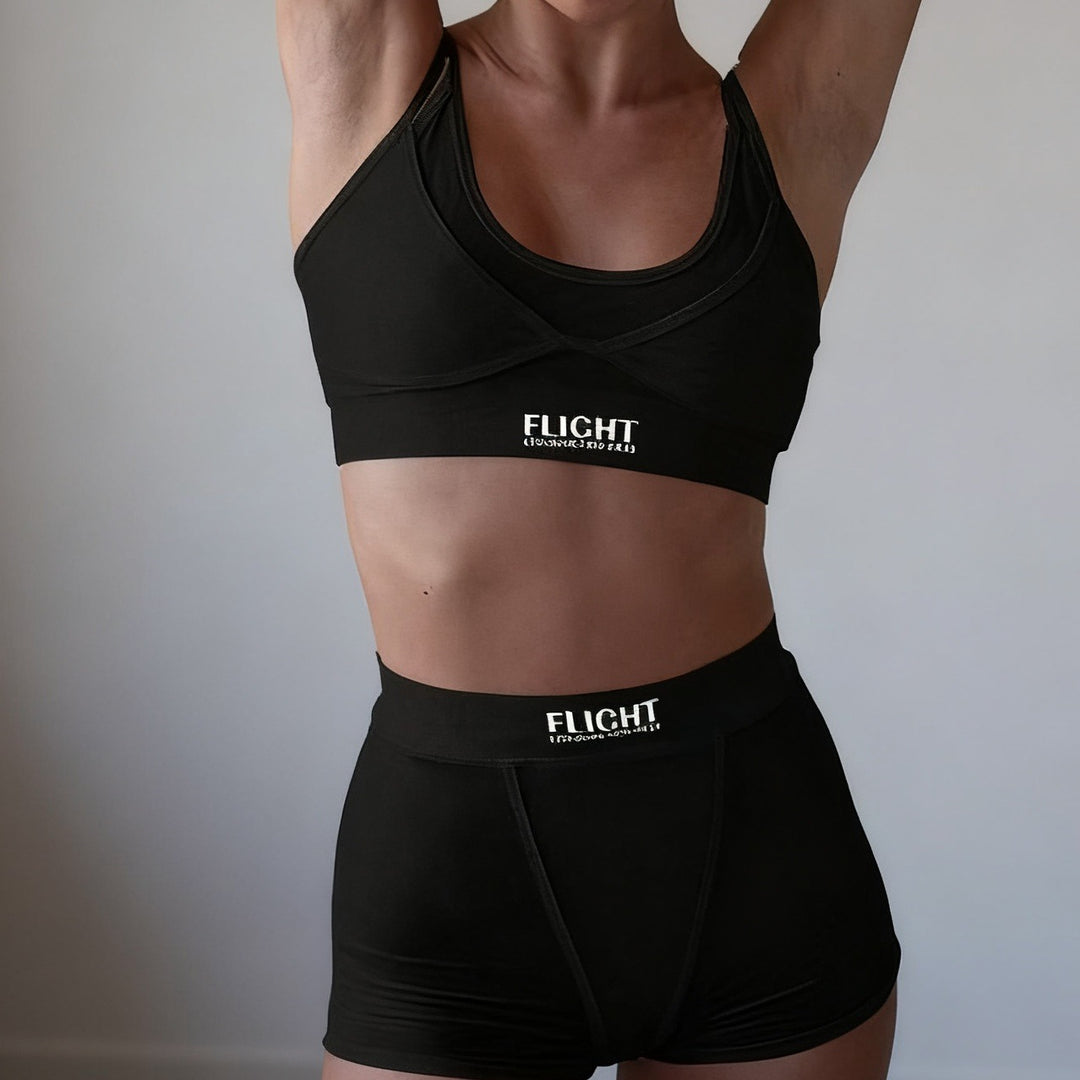 Damen Sportliches Unterwäsche-Set mit modischem Crop-Top und bequemen Shorts Echo Archiv
