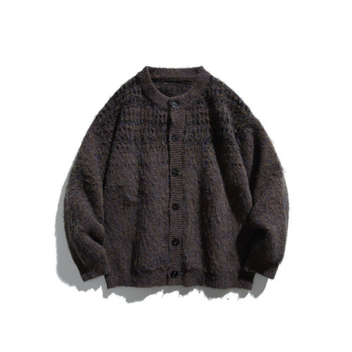 Damen Grobgestrickte Oversize-Cardigan mit Mohair-Optik und Rundhalsausschnitt Echo Archiv