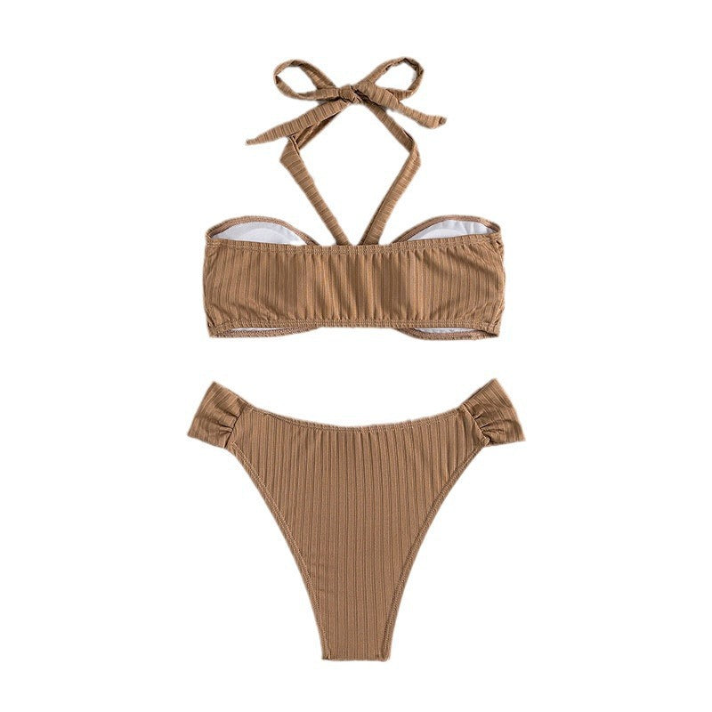 Damen Bandeau-Bikini-Set mit modischem Wickeldetail und hohem Beinausschnitt Echo Archiv