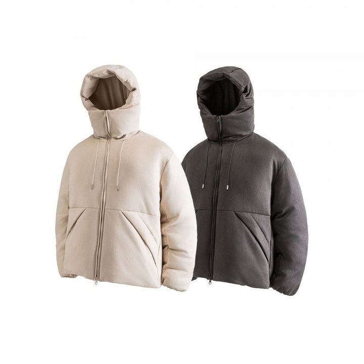 Unisex Wattierte Boxy‑Jacke mit hohem Stehkragen und Kapuze Echo Archiv