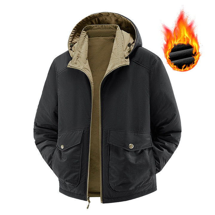 Herren Thermo-Fieldjacke mit Fleece-Innenfutter, Kapuze und Fronttaschen Echo Archiv
