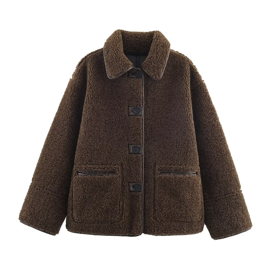 Damen 70+ Teddy‑Fleece‑Jacke im Oversize‑Cocoon‑Schnitt Echo Archiv