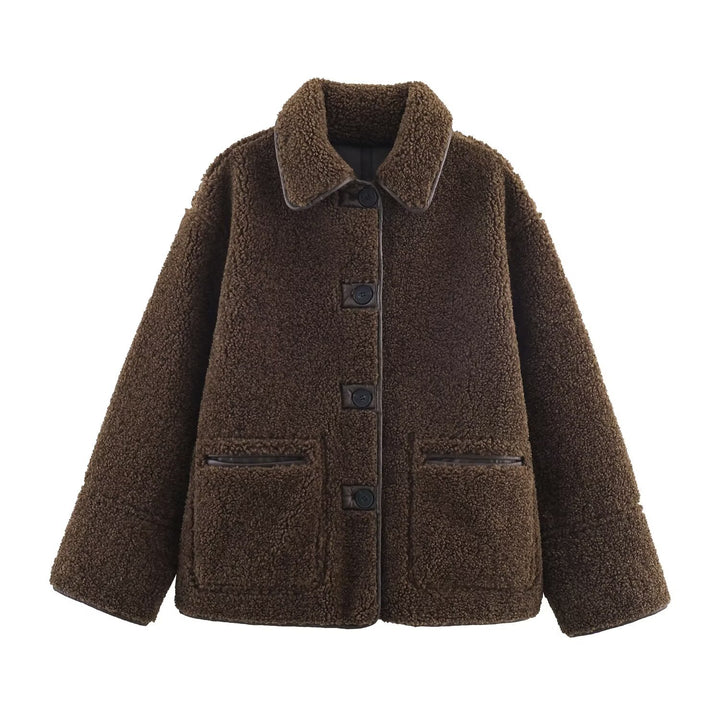 Damen 70+ Teddy‑Fleece‑Jacke im Oversize‑Cocoon‑Schnitt Echo Archiv