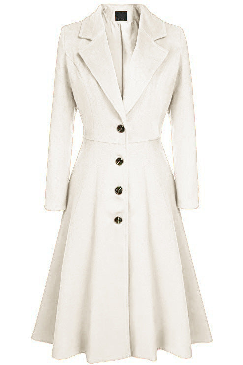 Damen Eleganter Wollmantel mit tailliertem Schnitt und langen Ärmeln – Montévia
