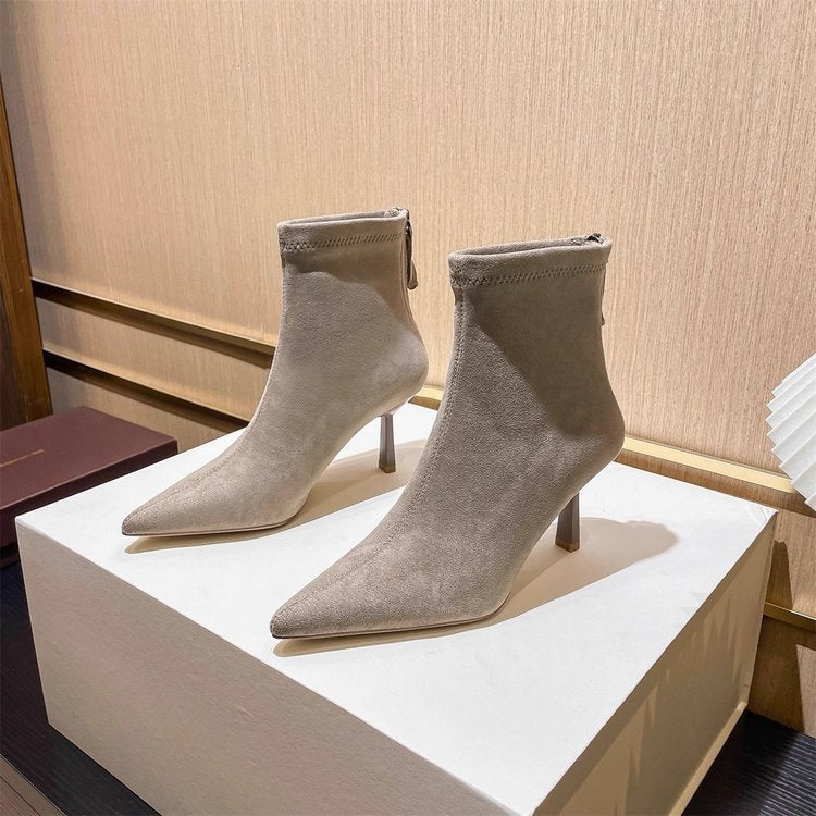 Damen Modische spitze Stiefeletten mit hohem Absatz Echo Archiv