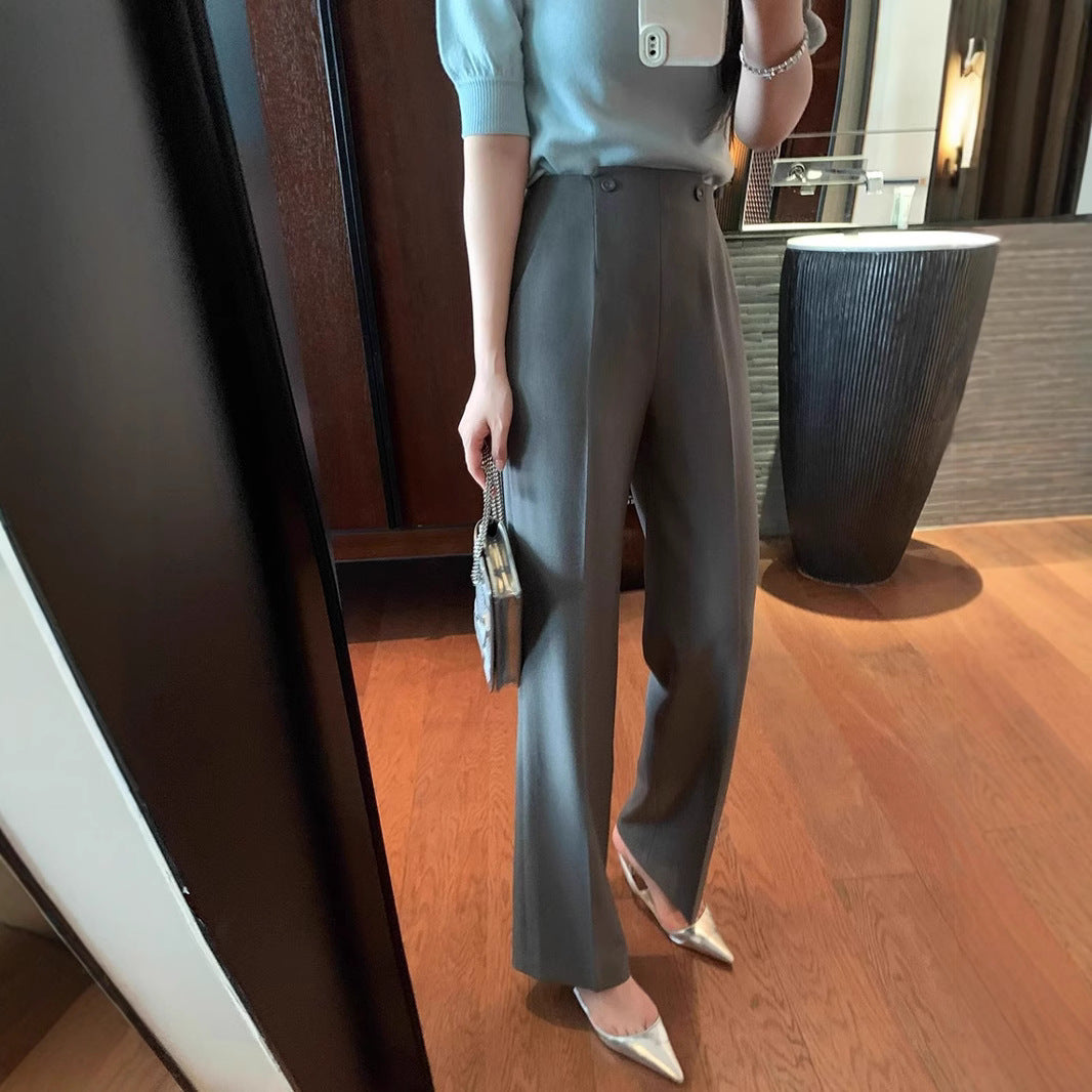 Damen Elegante und hoch taillierte Anzughose Echoarchiv