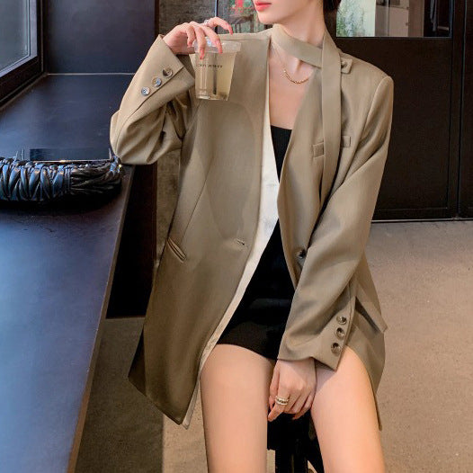 Damen Übergrößen Blazer mit asymmetrischem Design Echoarchiv