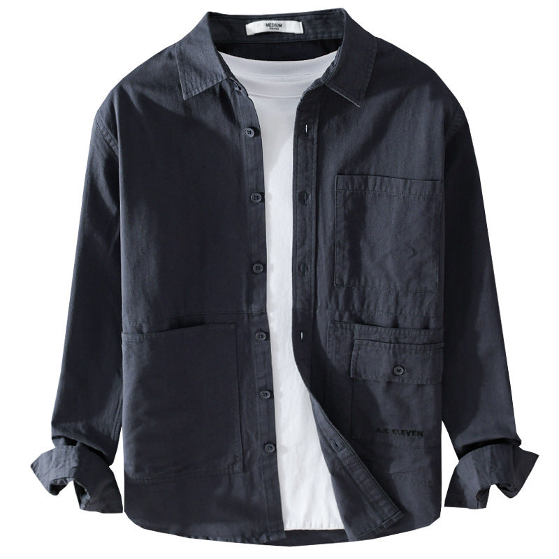 Herren Field-Overshirt aus robustem Baumwoll-Twill mit asymmetrischen Taschen Echoarchiv
