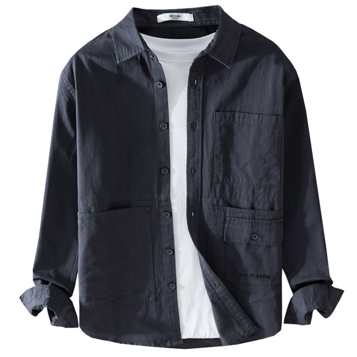 Herren Field-Overshirt aus robustem Baumwoll-Twill mit asymmetrischen Taschen Echoarchiv