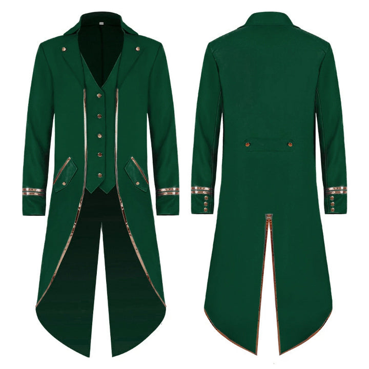 Damen nan langer taillierter Blazer-Mantel mit goldener Kettendetail und einreihigem Verschluss Echo Archiv