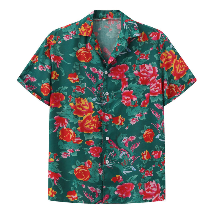 Damen Sommerliches Set mit floralem Kurzarmhemd und Shorts Echoarchiv