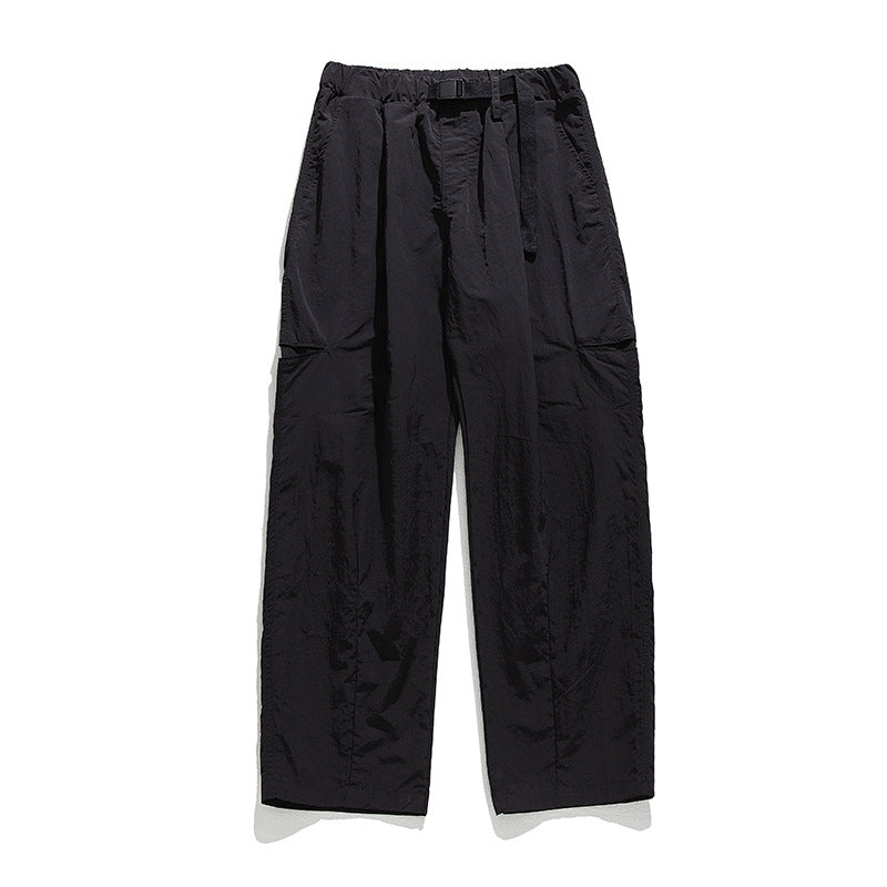 Unisex Leichte Nylon‑Plissé‑Freizeit‑Hose mit elastischem Tunnelzugbund und integriertem Gurtband Echo Archiv