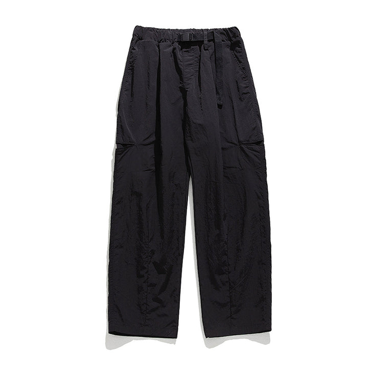 Unisex Leichte Nylon‑Plissé‑Freizeit‑Hose mit elastischem Tunnelzugbund und integriertem Gurtband Echo Archiv