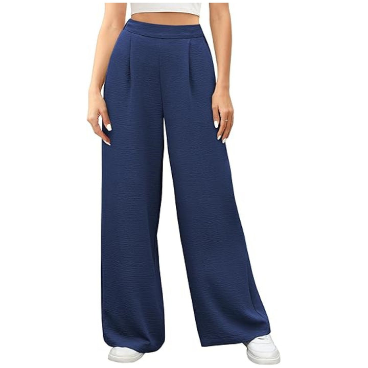 Damen weite High-Waist Palazzo-Hose mit Strukturstoff Echo Archiv