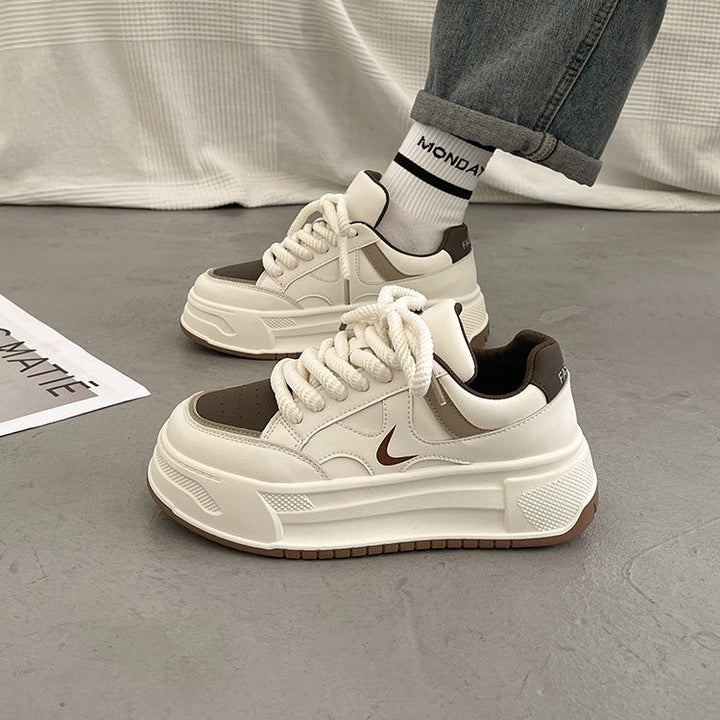 Damen modische Sneaker mit hohem Plateau und atmungsaktiver Obermaterial von Echo Archiv